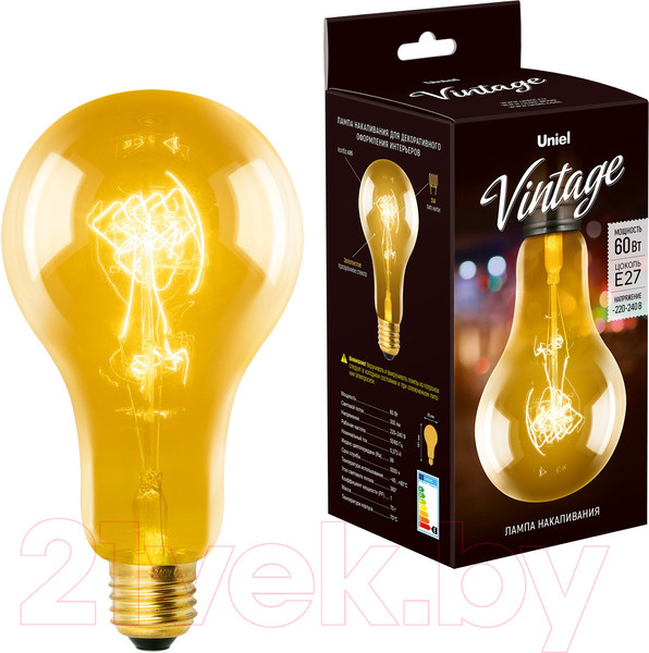 Изображение товара Лампа Uniel Vintage IL-V-A95-60-GOLDEN-E27 SW01 / UL-00000477
