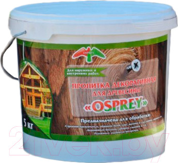 Изображение товара Пропитка для дерева Osprey Декоративная (5кг, красное дерево)