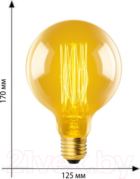 Изображение товара Лампа Uniel Vintage IL-V-G125-60-GOLDEN-E27 VW01 / UL-00000480