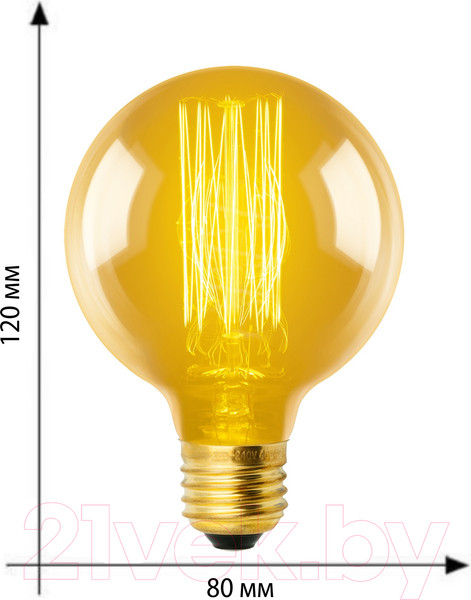 Изображение товара Лампа Uniel Vintage IL-V-G80-60-GOLDEN-E27 VW01 / UL-00000478