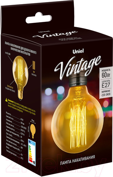 Изображение товара Лампа Uniel Vintage IL-V-G80-60-GOLDEN-E27 VW01 / UL-00000478