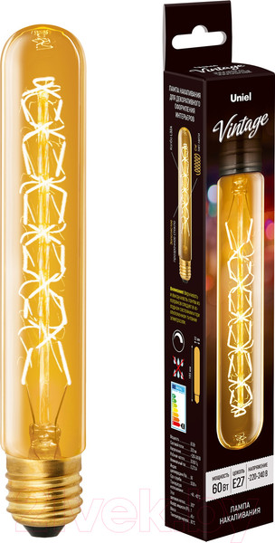 Изображение товара Лампа Uniel Vintage IL-V-L32A-60/GOLDEN/E27 CW01 / UL-00000485
