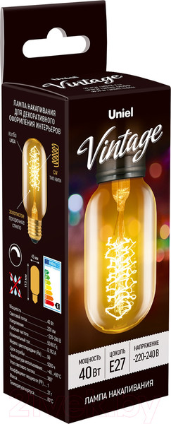 Изображение товара Лампа Uniel Vintage IL-V-L45A-40-GOLDEN-E27 CW01 / UL-00000486