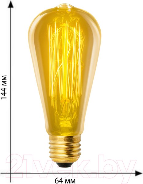 Изображение товара Лампа Uniel Vintage IL-V-ST64-60/GOLDEN/E27 VW02 / UL-00000482