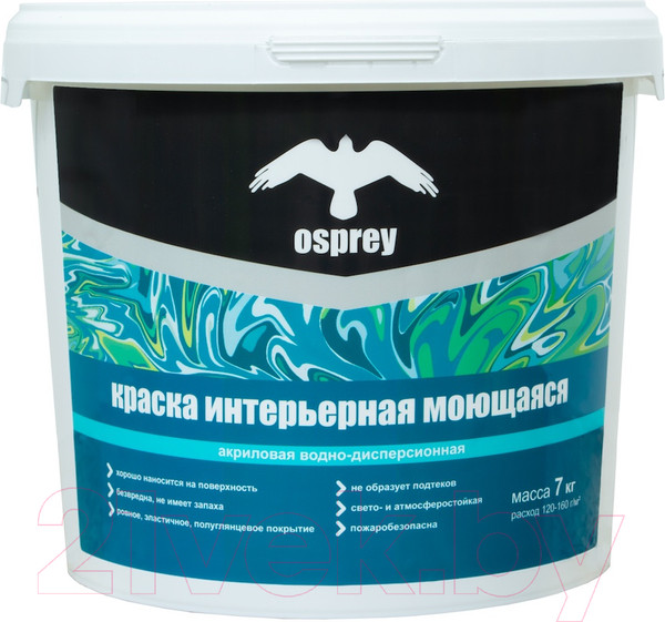 Изображение товара Краска Osprey Интерьерная моющаяся ВД-АК-201 (7кг, белый)