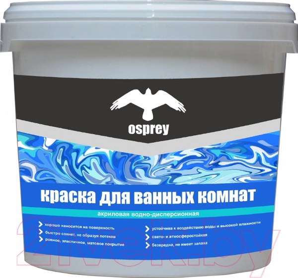 Изображение товара Краска Osprey Интерьерная моющаяся для ванн ВД-АК-201 (14кг, белый)