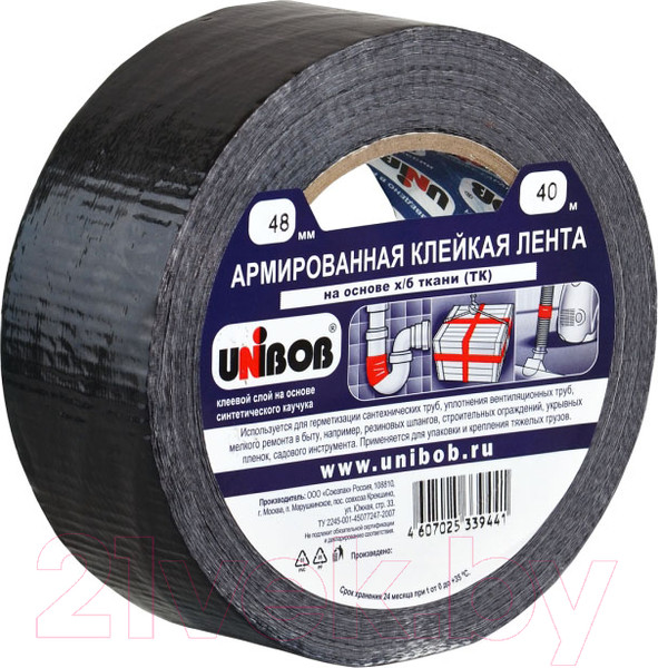 Изображение товара Скотч армированный Unibob ТРL 48ммx10м / 40766 (черный)