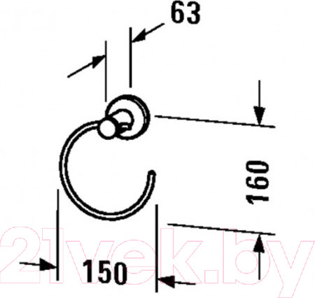 Изображение товара Кольцо для полотенца Duravit D-Code 99211000