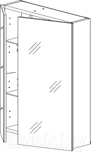 Изображение товара Шкаф с зеркалом для ванной СанитаМебель Камелия-14.50 Д2