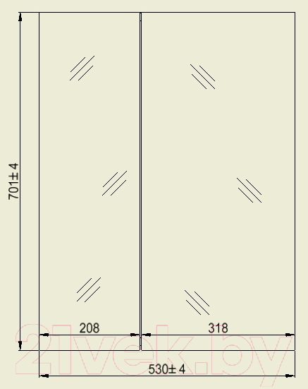 Изображение товара Шкаф с зеркалом для ванной СанитаМебель Камелия-14.50 Д2