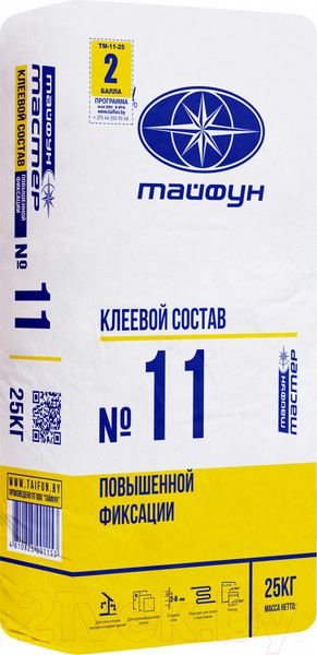 Изображение товара Клей для плитки Тайфун Мастер №11 (25кг)
