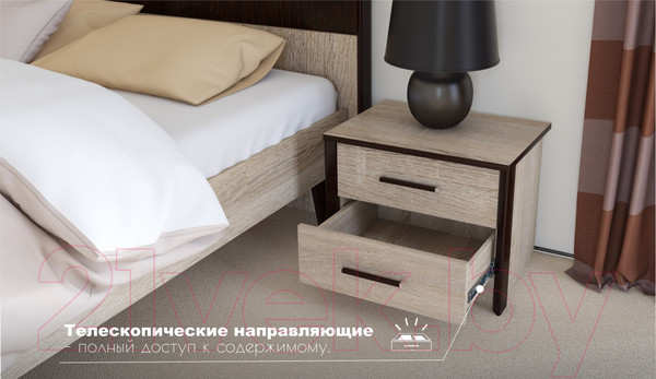 Изображение товара Прикроватная тумба Империал Эшли (венге/дуб сонома)