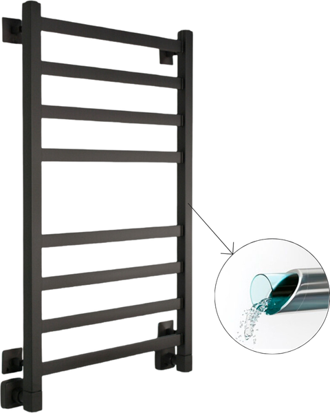 Изображение товара Полотенцесушитель водяной Маргроид Вид 81/10 80x50 (перекладины 30x10, черный матовый)