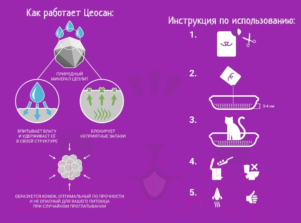 Изображение товара Наполнитель для туалета Цеосан Комкующийся / CEO-03 (5л/4.3кг)
