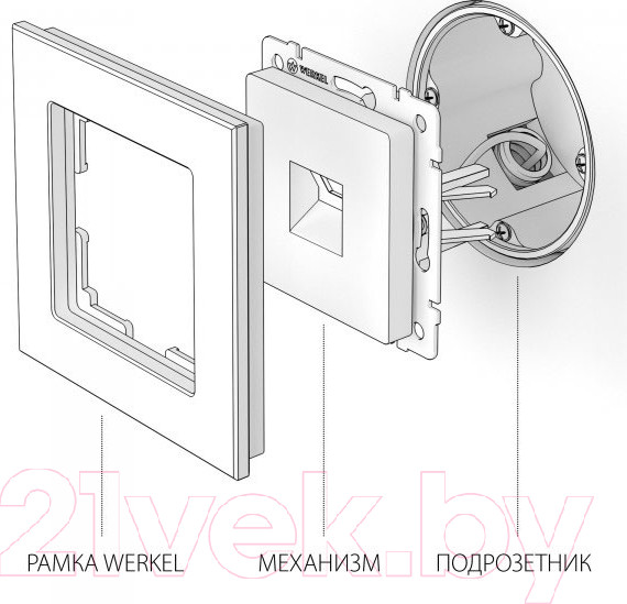 Изображение товара Розетка Werkel W1181008 RJ-45 / a051606 (черный матовый)