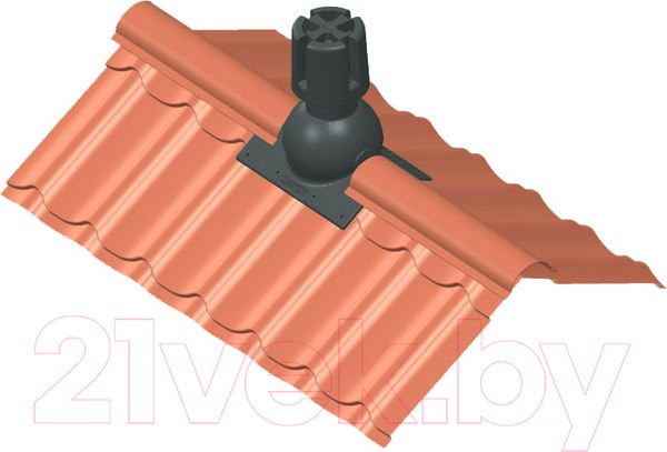 Изображение товара Аэратор коньковый Krovent Pipe-Cone для любого типа кровли RAL 3009 (красный)