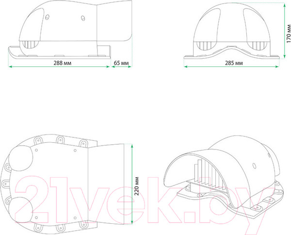 Изображение товара Аэратор точечный Krovent KTV-Wave RAL 8017 (коричневый)