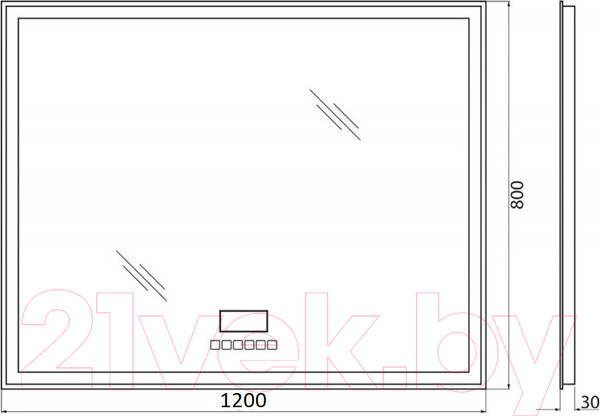 Изображение товара Зеркало BelBagno SPC-GRT-1200-800-LED-TCH-RAD