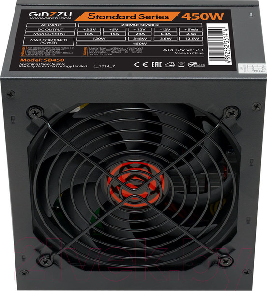 Изображение товара Блок питания для компьютера Ginzzu SB450 450W