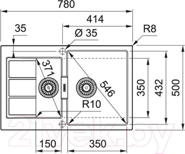 Изображение товара Мойка кухонная Franke S2D 651-78 (143.0628.385)