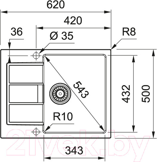 Изображение товара Мойка кухонная Franke S2D 611-62/500 (143.0628.363)