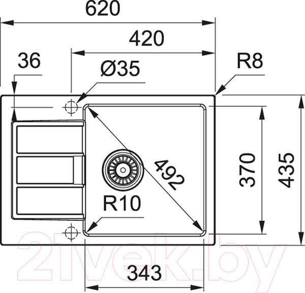 Изображение товара Мойка кухонная Franke S2D 611-62/435 (143.0628.361)