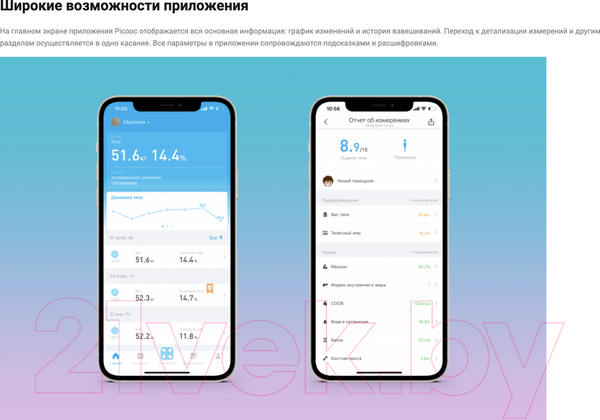 Изображение товара Напольные весы электронные Picooc S3 V2 (белый)