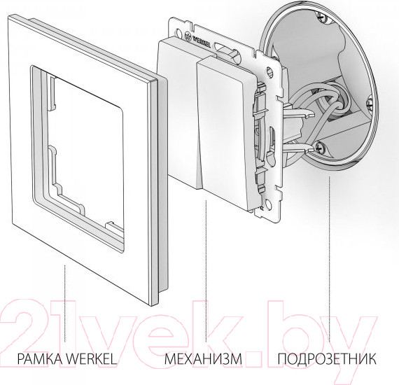 Изображение товара Выключатель Werkel W1122008 / a051621 (черный матовый)
