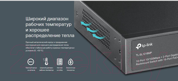 Изображение товара Коммутатор TP-Link TL-SL1218MP