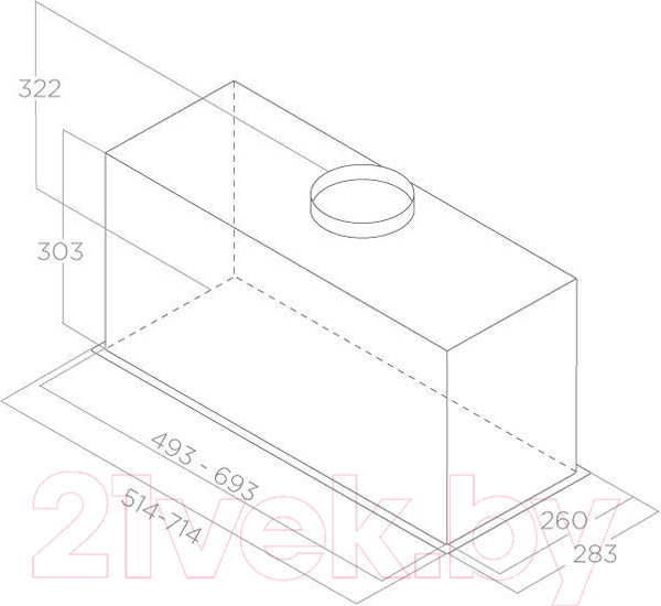 Изображение товара Вытяжка скрытая Elica Lane MBL/A/72