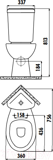 Изображение товара Чаша унитаза напольного Creavit Sedef SD310-11CB00E-0000