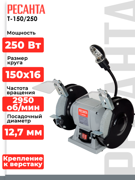 Изображение товара Точильный станок Ресанта Т-150/250 (75/7/2)