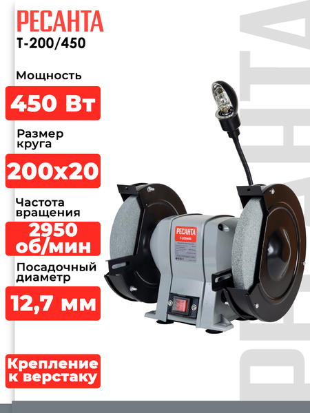 Изображение товара Точильный станок Ресанта Т-200/450 (75/7/3)