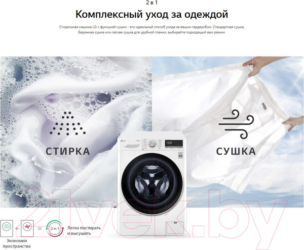 Изображение товара Стирально-сушильная машина LG F2V5NG0W