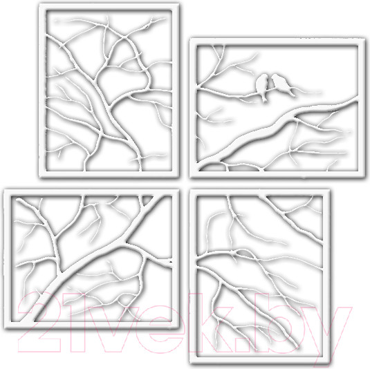 Изображение товара Декор настенный Arthata Птицы на ветках 150x150-V / 018-4