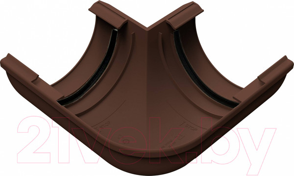 Изображение товара Угол желоба Ruplast Внешний 90 градусов с уплотнителем RAL 8014 (коричневый)