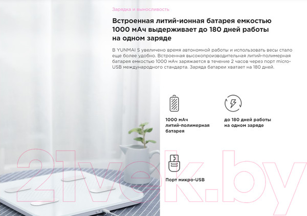 Изображение товара Напольные весы электронные Yunmai Scale S  (розовый)