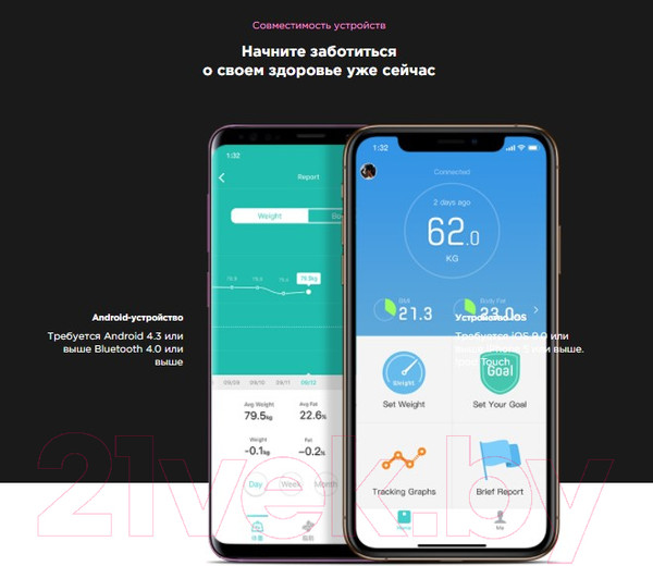 Изображение товара Напольные весы электронные Yunmai Scale S  (розовый)