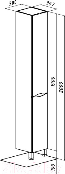 Изображение товара Шкаф для ванной Акваль Верна / АВ.03.30.00.L