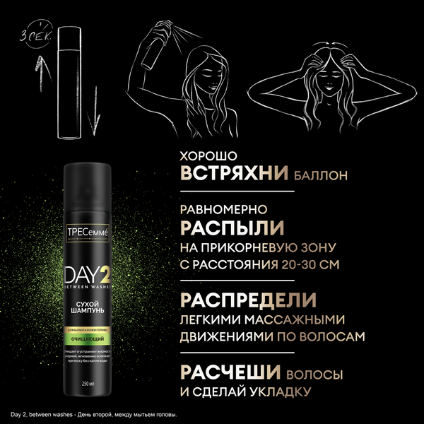 Изображение товара Сухой шампунь для волос Tresemme Очищающий (250мл)