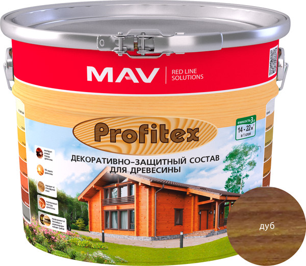 Изображение товара Защитно-декоративный состав MAV Profitex (3л, дуб)