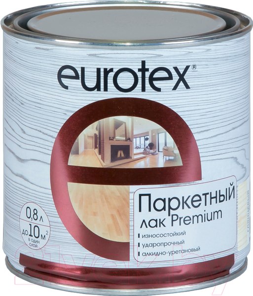 Изображение товара Лак Eurotex Premium полуматовый для паркета (800мл, бесцветный)