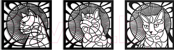 Изображение товара Декор настенный Arthata Кружевные коты 190x60-B / 023-3