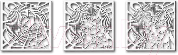 Изображение товара Декор настенный Arthata Кружевные коты 130x40-V / 023-3