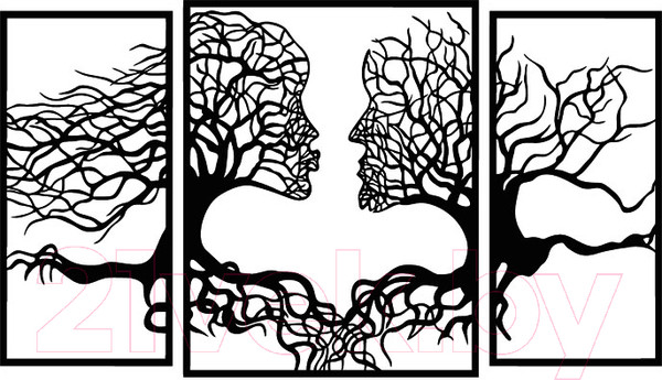 Изображение товара Декор настенный Arthata Кроны любви 100x60-B / 024-3