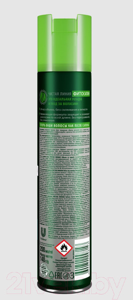 Изображение товара Лак для укладки волос Чистая Линия Объем от корней Сильная фиксация (200мл)