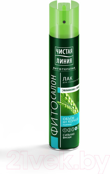Изображение товара Лак для укладки волос Чистая Линия Объем от корней Сильная фиксация (200мл)