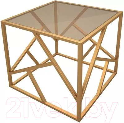 Изображение товара Журнальный столик РасГар Империал 50x50 (бронза прозрачный/золото)