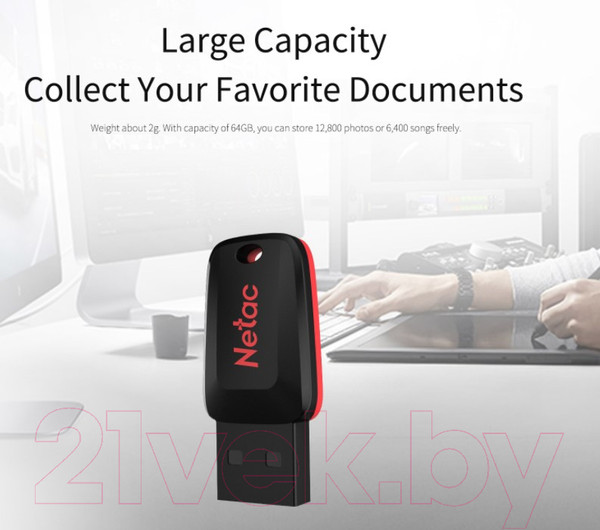 Изображение товара USB flash накопитель Netac USB Drive U197 USB2.0 8GB (NT03U197N-008G-20BK)