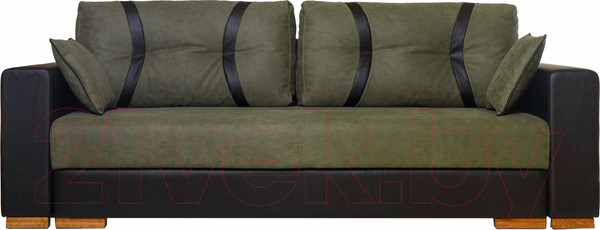 Изображение товара Диван KRONES Цезарь (искуственная замша/экокожа, хаки/черный)